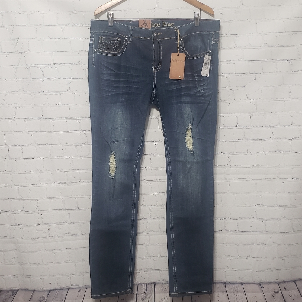 Antique Rivet Sz 36 Maya Underground Skinny Leg - Picture 2 of 13